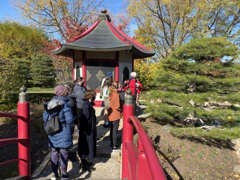 Field trip to Carleton College's Japanese garden